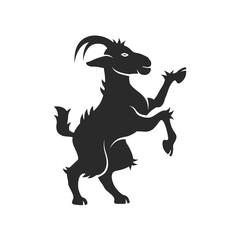 Goat logo. Goat silhouette for Coat of Arms. Heraldic symbol. Goat crest logo. Vector illustration