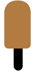 Icono de helado marrón sin fondo