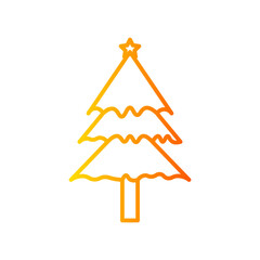 Christmas tree gradient icon