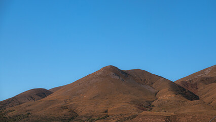 Mountains and blue sky in Kalekoy, Gokceada Islands, Çanakkale, Turkey.