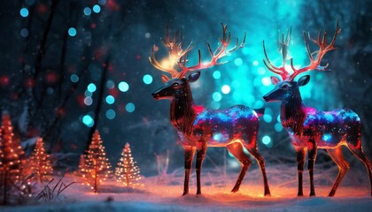 3d christmas crystal deers