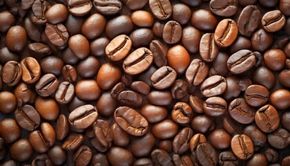 Roasted Coffee Beans, Macro Shot, close-up.	
