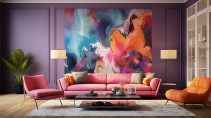 modern living room - obrazy, fototapety, plakaty