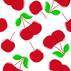 cherry seamless pattern vector to use for wall paper background, gift wrapping paper, fabric, book, note cover and various decorate.