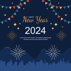 Happy New Year 2024 background.