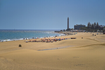 Strand bei Maspalomas auf der Insel Gran Canaria - obrazy, fototapety, plakaty