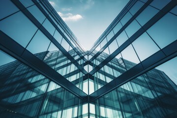 Obraz premium Modern Architecture with Glass Reflection