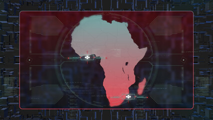 Africa GPS Digital HUD UI Map