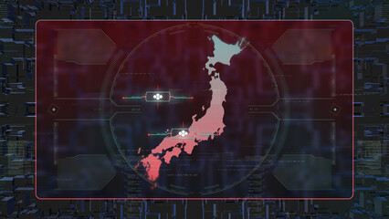 Japan GPS Digital HUD UI Map