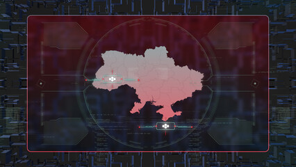 Ukraine GPS Digital HUD UI Map	