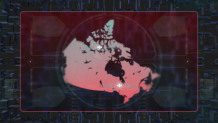 Canada GPS Digital HUD UI Map	