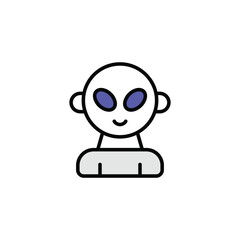 Alien icon design with white background stock illustration