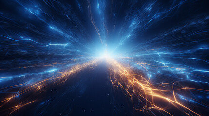 Abstract Electric Spark Trails in a Futuristic Background
