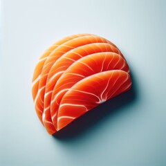 salmon on a plate isolated blue background