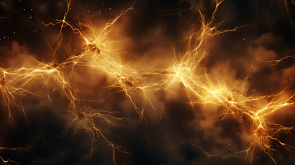 Electric Sparks on a Dark Background Abstract Energy Pattern