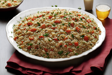 rice with vegetables and herbs