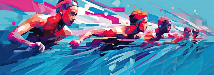Foto op Plexiglas the cover artwork for swimming Generative AI © SKIMP Art