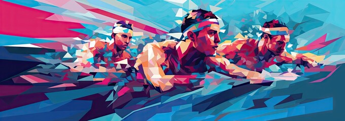 the cover artwork for swimming Generative AI