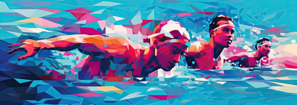 the cover artwork for swimming Generative AI