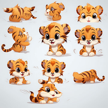 Dibujo infantil de un bebé tigre