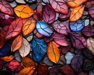 pattern with colorful leaves