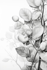 abstract gentle transparent leaves, cyber silverpoint impressionism created with Generative Ai