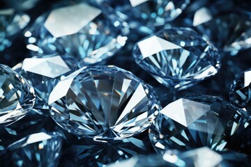 bright light shiny luxury diamonds on black background