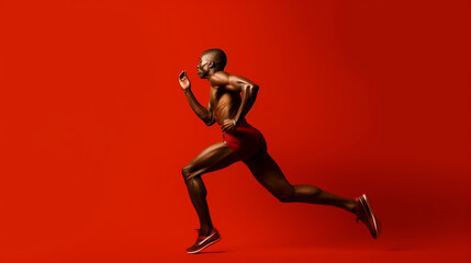 Fototapeta na wymiar Ahtletic black male running 