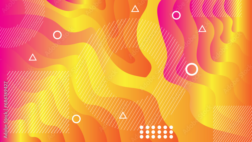 Poster abstract modern graphic element. dynamical colored forms and waves. gradient abstract banner with fl