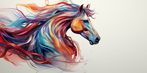 color fantasy seamless geometrical horse of spray paint