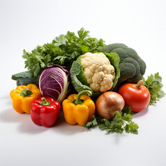 vegetables on white background created with Generative Ai