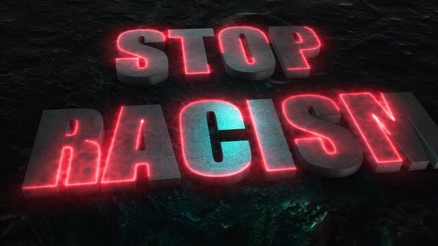 Stop racism animated text stop racism laser stroke