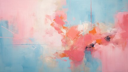 Immortalize an enchanting textured abstract painting with bold strokes of pink, blue, and orange...
