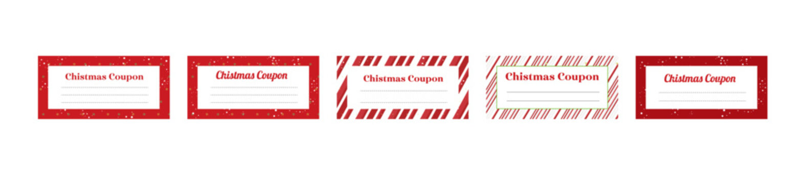 Set of Christmas Coupons - Holiday Discount Voucher Templates