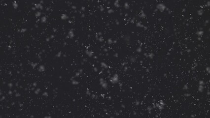 Winter fluffy snow and starry sky on a black background. Overlay effect