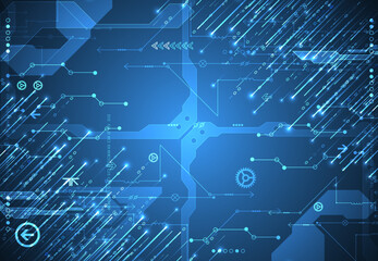 Abstract data gradient color background. Hand drawn digital technology concept. Vector