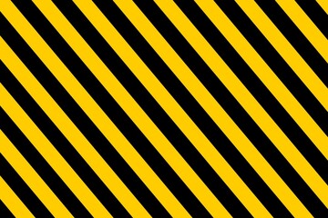 Black and yellow warning stripes diagonal pattern. Vector illustration - obrazy, fototapety, plakaty