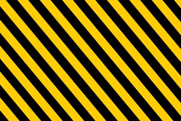 Fotobehang Black and yellow warning stripes diagonal pattern. Vector illustration © Amona HD