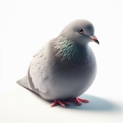 white pigeon isolated on white background