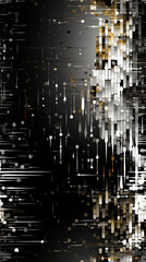 Seamless pattern of glitch effect, black and white created with Generative Ai