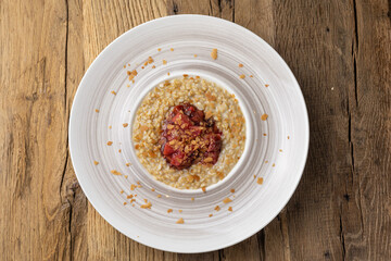 Tasty breakfast - Porridge with jam