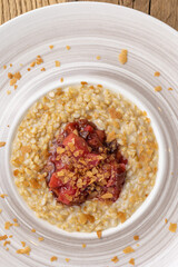 Tasty breakfast - Porridge with jam