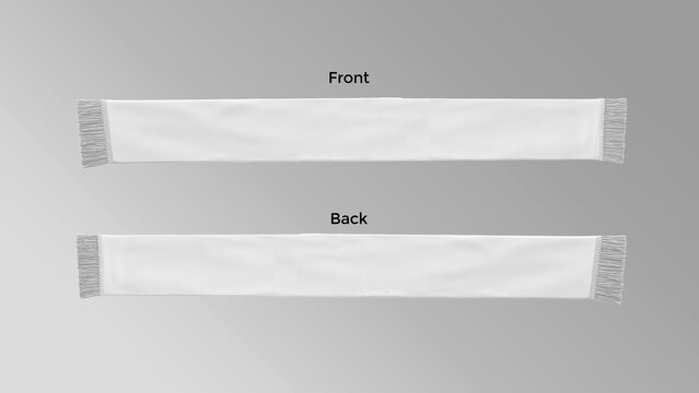 scarf mockup front and back side on grandient white to gray background