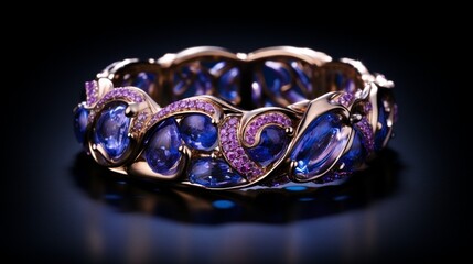 waves of amethyst and sapphire, evoking a cosmic dreamscape.
