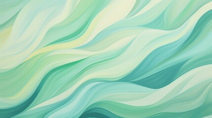 wavy lines in aqua, mint green, and pale lemon, conveying a feeling of springtime renewal.
