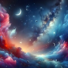 Colorful Galaxy Painting Background