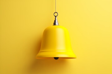 Yellow bell hanging on a Yellow background