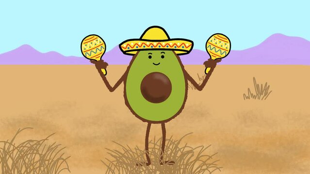 Avocado with Maracas in Desert