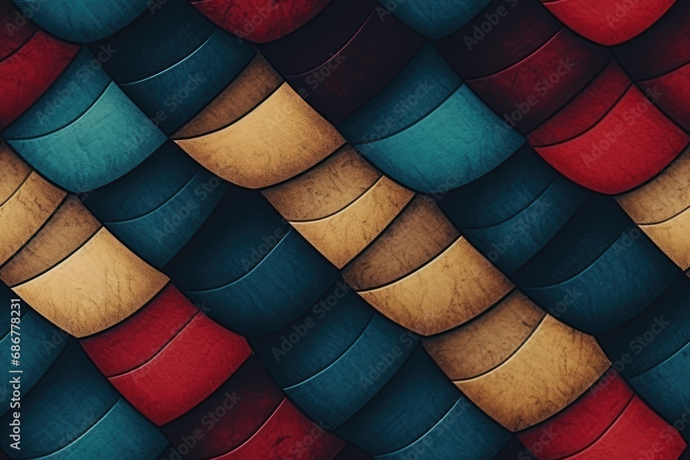 Poster abstract colorful seamless pattern of scales. generative ai