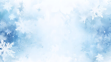 Winter frozen banner with white and blue pattern
